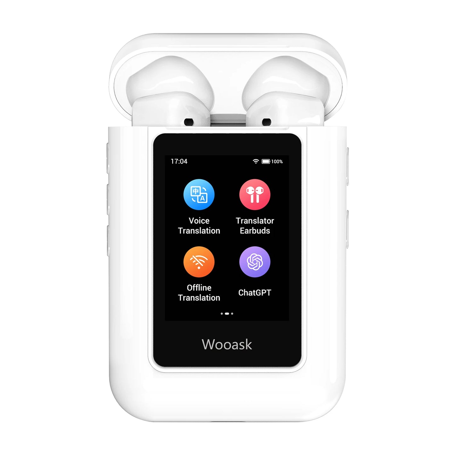 Wooask A8 Translator Earbuds, Innovative ChatGPT AI Translator Earphones with Touch Screen, 144 Languages with 16 Offline Packs