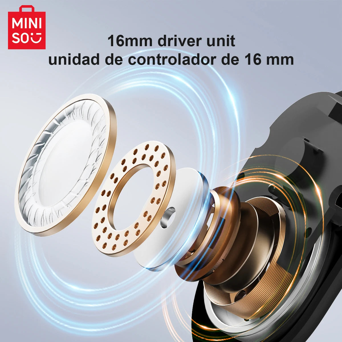 Auriculares inalámbricos con IA y traducción Bluetooth MINISO MS162 